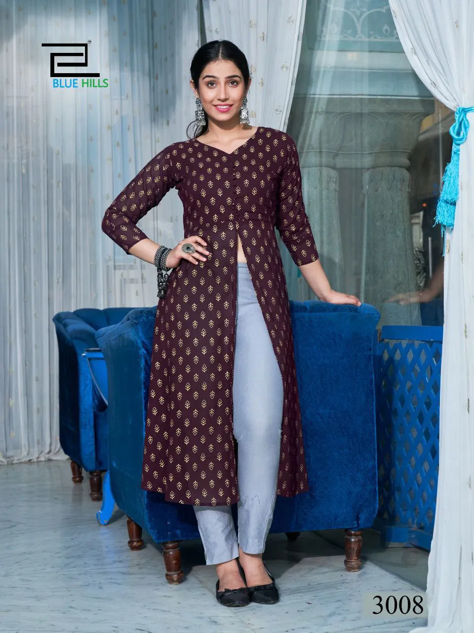 Blue Hills Zia 3 Printed Georgette Party Wear Stylish Kurti Collection